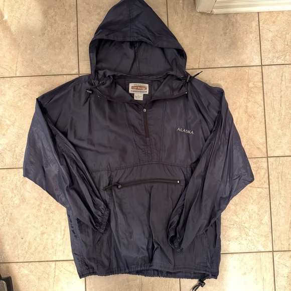 Vintage Alaska Navy Windbreaker Anorak 1/2 zip - Picture 2 of 7